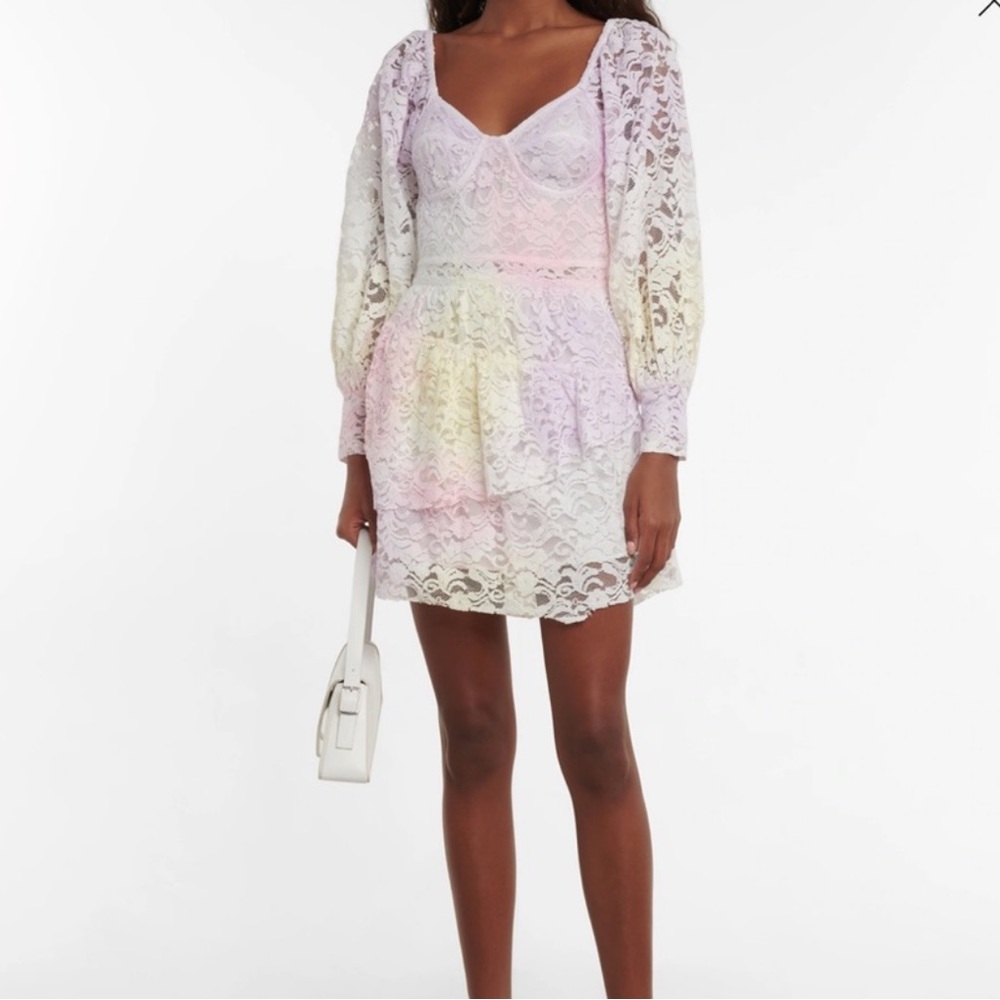 LoveShackFancy Alela lace tie-dye mini dress